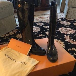 Authentic black Louis Vuitton rain boots